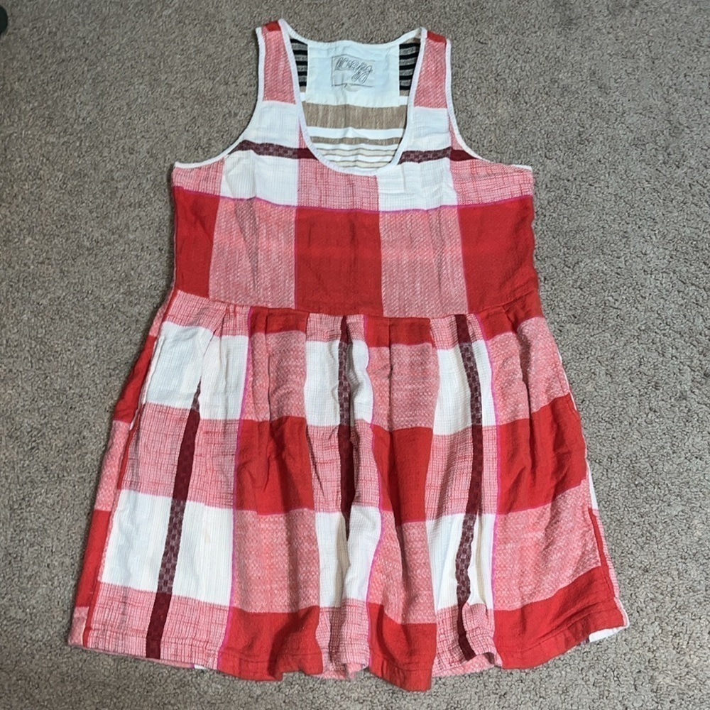 Ace & Jig‎ Boardwalk Dress Doublecloth Cotton Rouge Red Plaid Large - Picture 4 of 11